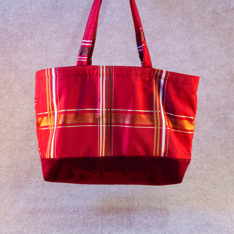 Karen Guzak - Red/Pink-008 Handmade Tote Bag
