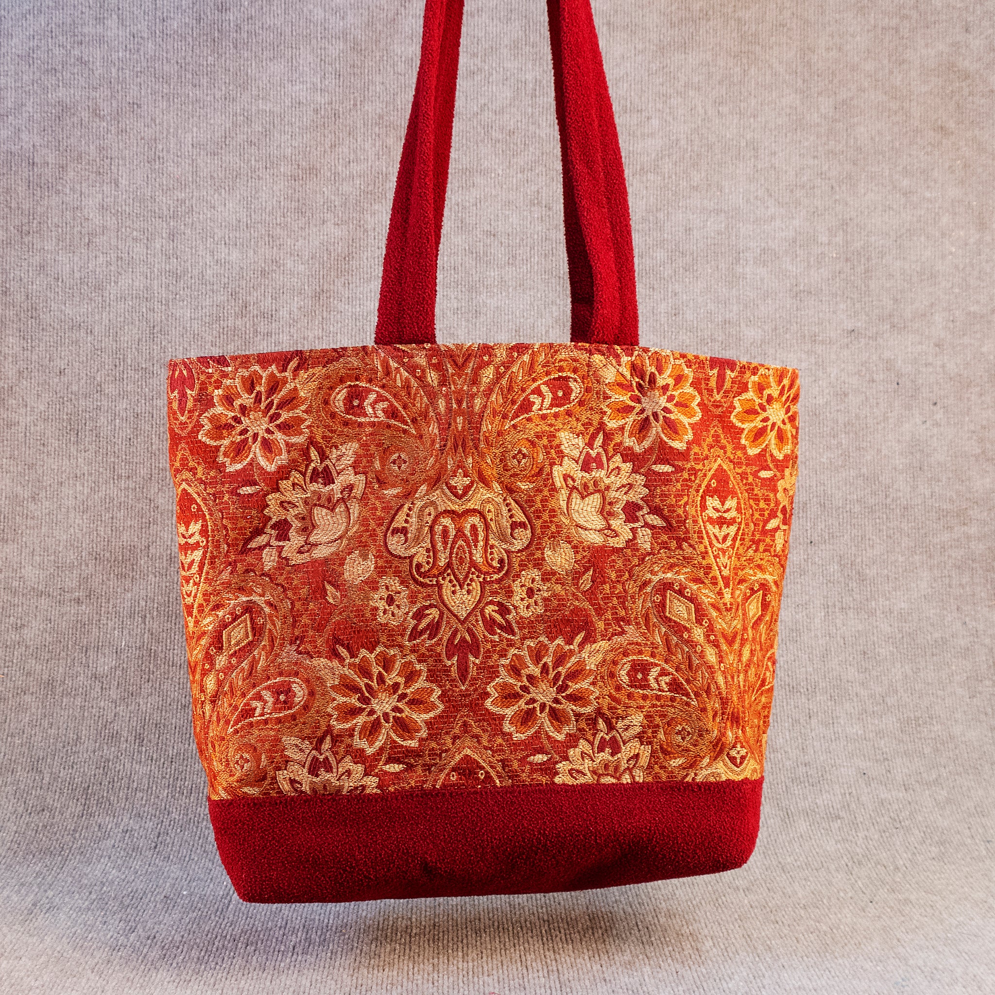 Karen Guzak - Red/Pink-014 Handmade Tote Bag