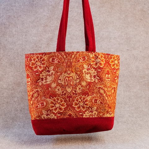 Karen Guzak - Red/Pink-014 Handmade Tote Bag