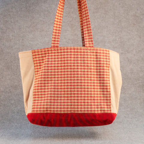 Karen Guzak - Red/Pink-016 Handmade Tote Bag