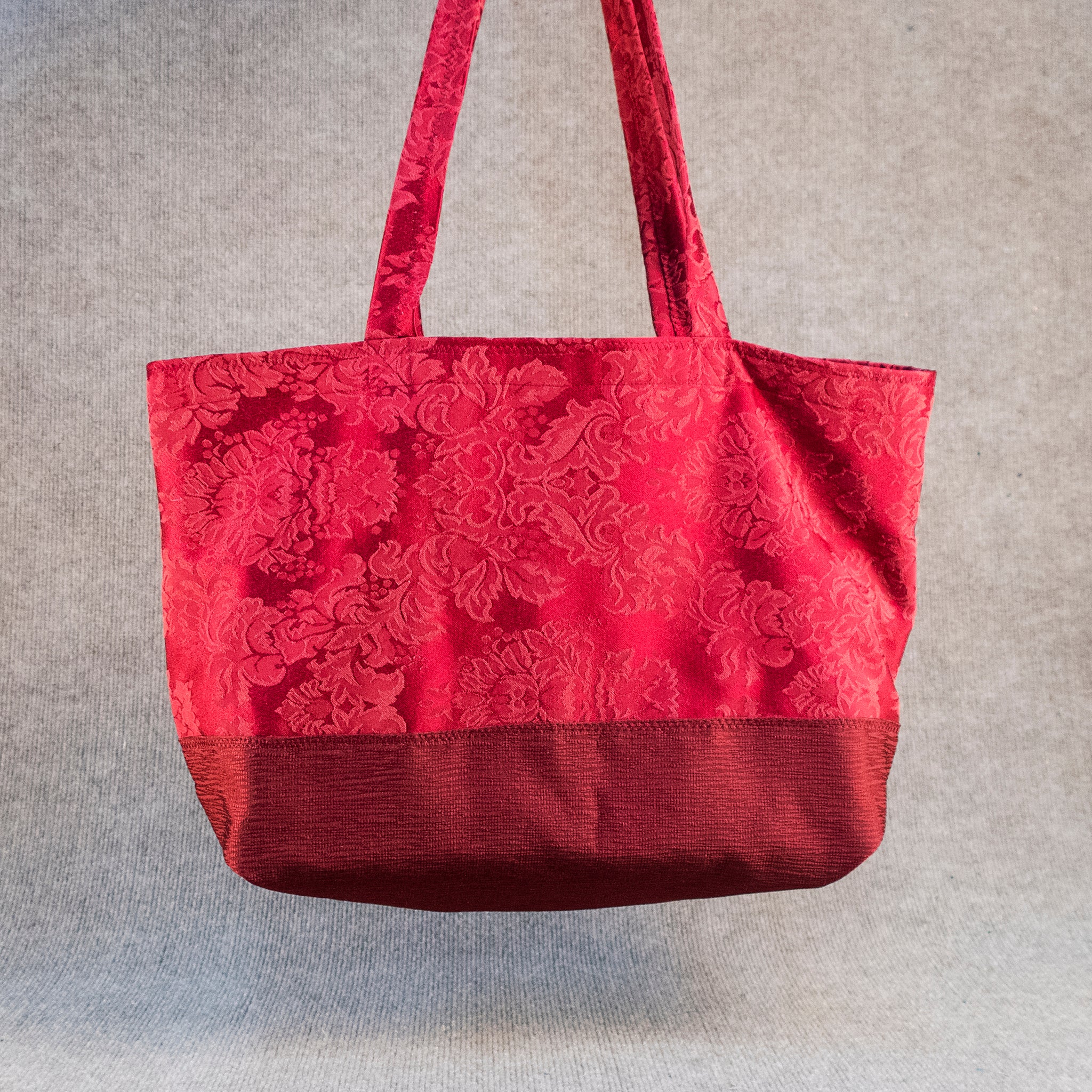 Karen Guzak - Red/Pink-015 Handmade Tote Bag