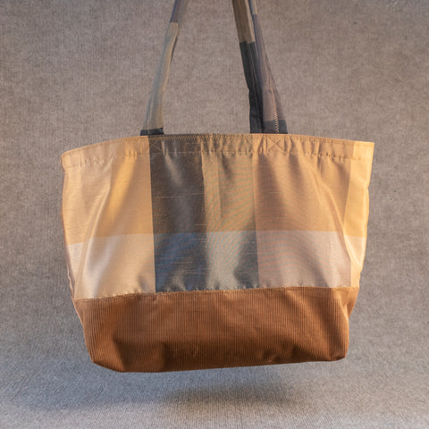 Karen Guzak - Brown/beige-020 Handmade Tote Bag