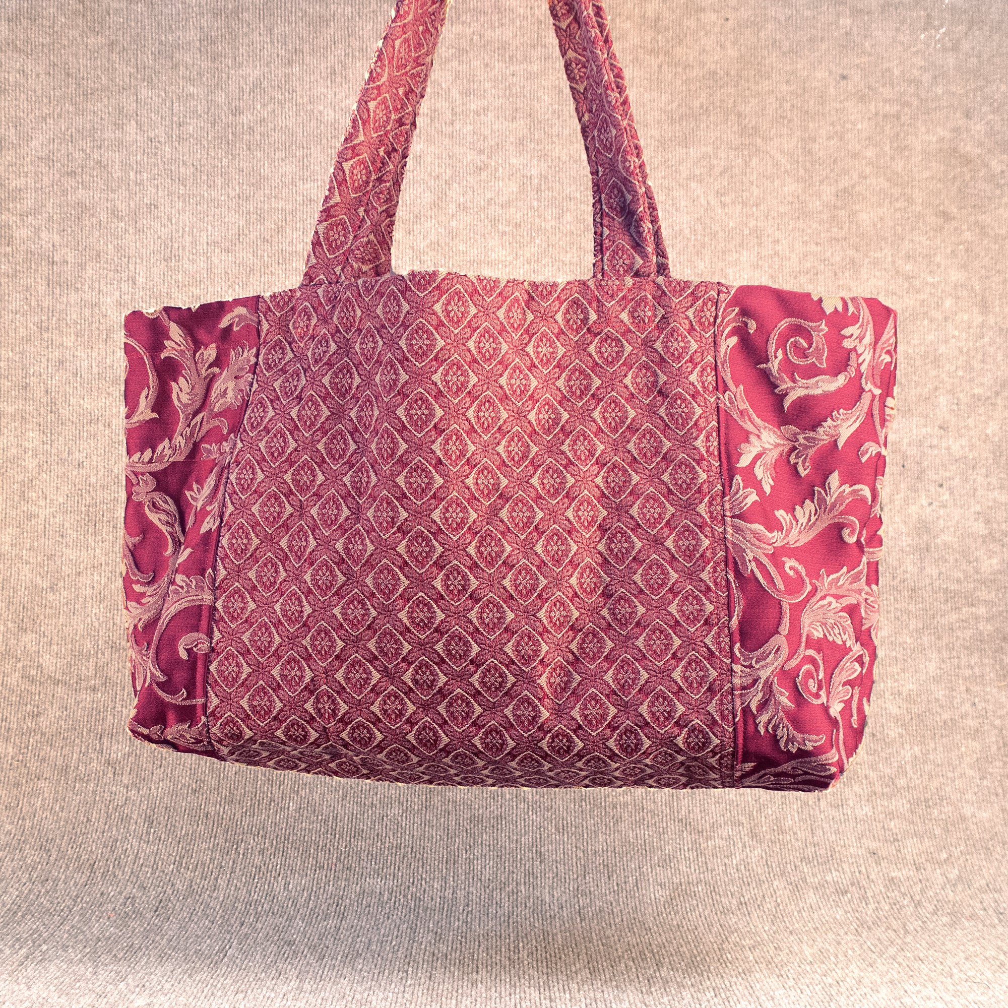 Karen Guzak - Red/Pink-017 Handmade Tote Bag