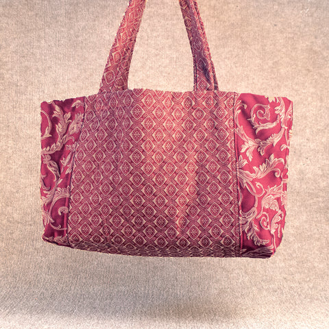 Karen Guzak - Red/Pink-017 Handmade Tote Bag