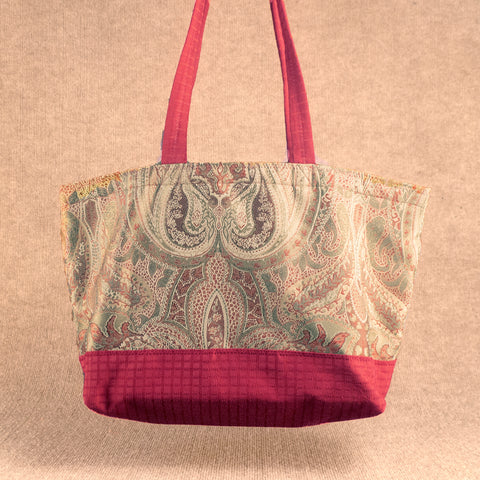 Karen Guzak - Red/Pink-018 Handmade Tote Bag