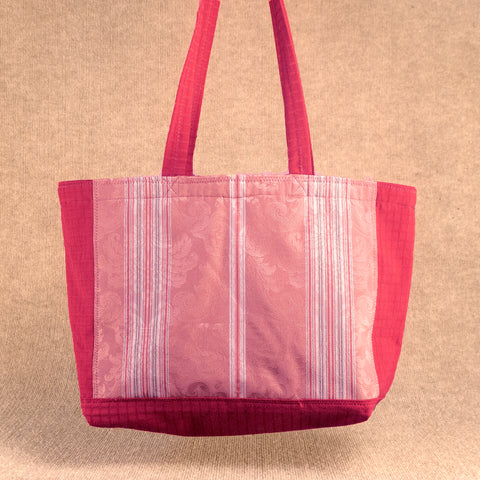 Karen Guzak - Red/Pink-021 Handmade Tote Bag