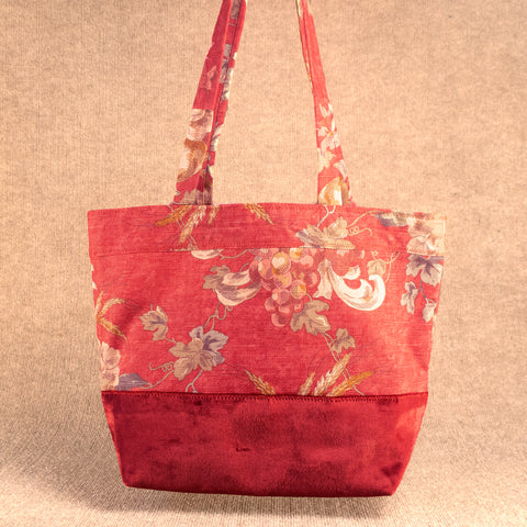 Karen Guzak - Red/Pink-024 Handmade Tote Bag