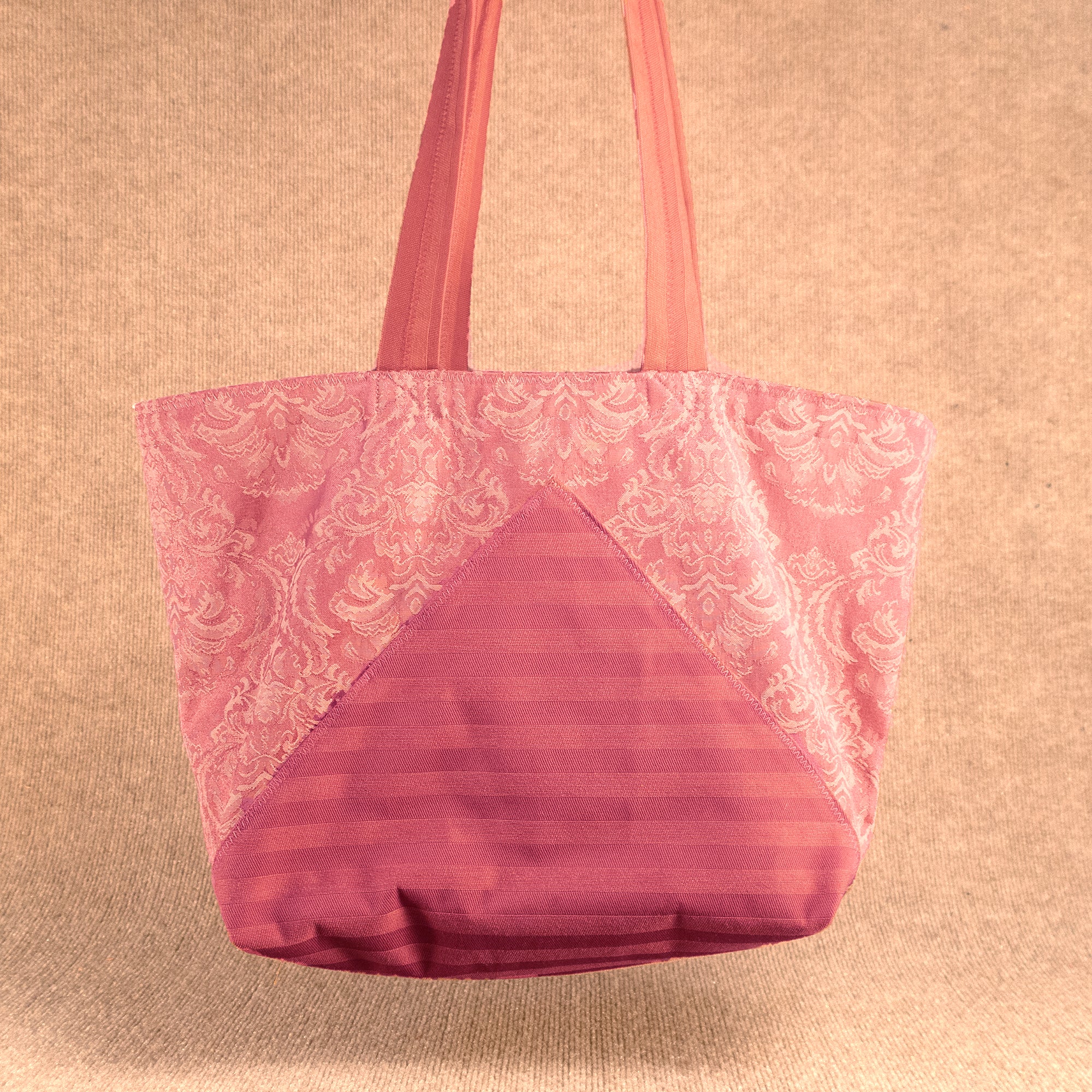 Karen Guzak - Red/Pink-026 Handmade Tote Bag