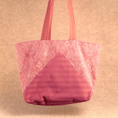 Karen Guzak - Red/Pink-026 Handmade Tote Bag
