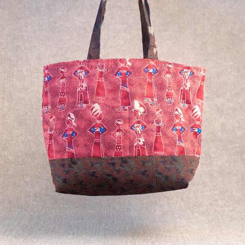 Karen Guzak - Red/Pink-031 Handmade Tote Bag